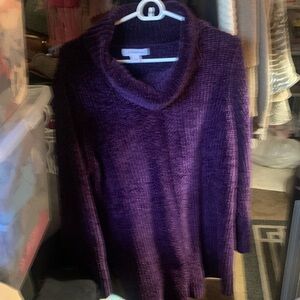 Purple Cowl Neck Sweater